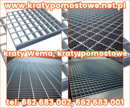 Kraty Wema, kraty pomostowe Mostostal, stopnie schodowe ocynkowane