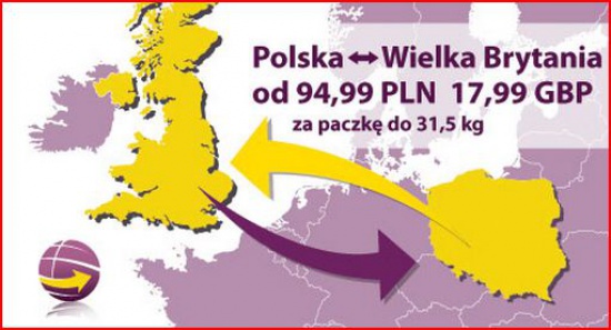  Paczki z/do Wielkiej Brytanii - 94,99PLN/17,99GBP za 31,5kg!